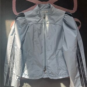 SOLD Sandy Liang Women's Light Gray Bomber Jacket with Black Accents